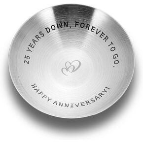 25 Year Anniversary for Her Him 25th Years Anniversary for Husband Wife Girlfriend Boyfriend Ring Holder Jewelry Tray Twenty-fifth Year Wedding Gifts for Wife 25 Year Dating Gift for Couples