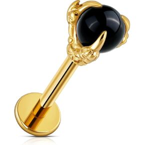 Fine4U 16g ASTM F136 Titanium Dragon Claw Piercing Jewelry Bost مع Post 6mm 8mm لـ Conch Helix Tragus Flat ، Hypoallergenic tell -Thous in Kuwait