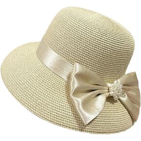 Wide Brim Straw Sun Hat for Women UPF 80+ Uv Foldable Beach Hat with Camping Outdoor Essentials Beach Hat for Women