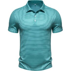 Men's Polo Shirts Summer Short Sleeve Golf Shirt for Men 3 Button Collar T-Shirt Dry Fit Casual Work Athletic Tee Shirts