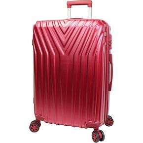 World Traveler Skyline Hardside Scratch-Resistant Expandable Spinner Luggage with TSA Lock, Burgundy, 28-inch