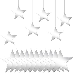 80Pcs 6 Inch Star Cutouts Silver Stars Decorations Five Star Paper Cutouts Double Printed Large Cardboard Stars Cutout for Bulletin Board Stars Birthday Wall Party Home Decoration Supplies