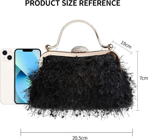 Tassel Women's Evening Handbag Cocktail Prom Formal Clutch Purse Feather Elegant Shoulder Bag for Wedding Banquet in Kuwait