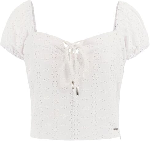 GUESS Women's Eco Short Sleeve Eliane Puffed Top in Saudi Arabia