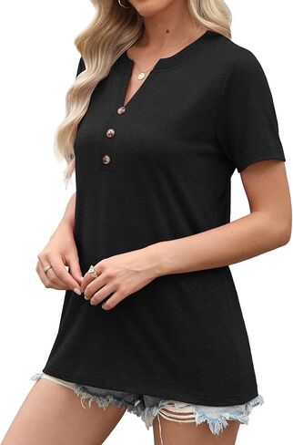 Womens Summer Tops Short Sleeve Shirts Business Casual Outfits Trendy Fashion Beach Vacation Clothes 2025 in Saudi Arabia