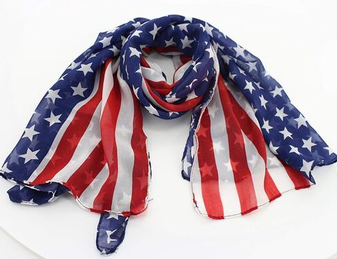 Chiffon Scarf for Women Long Shawl Wrap Festival Neck Scarf Flag Scarf ZWJ03 in Saudi Arabia