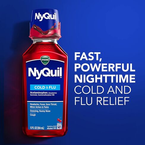 Vicks NyQuil Cough Nighttime Relief,Cherry Flavor, 12 Fl Oz in Saudi Arabia
