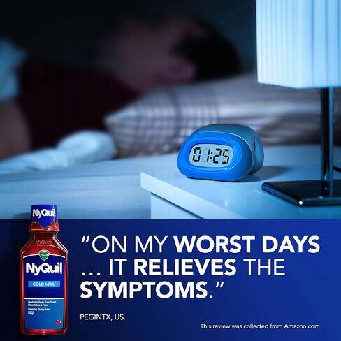 Vicks NyQuil Cough Nighttime Relief,Cherry Flavor, 12 Fl Oz in Saudi Arabia