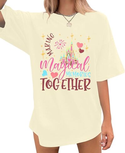Magic Kingdom Shirt Magical Tshirt: Women Castle Graphic Tees Family Vacation Short Sleeve Tops Casual Holiday Outfits in Saudi Arabia