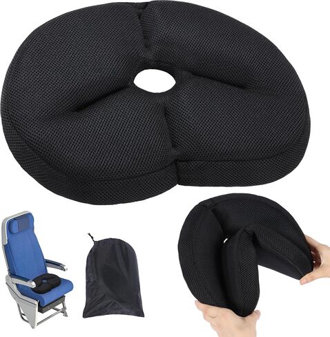BALAPET Portable Foldable Travel Seat Cushion,Thick Airplane Seat Cushion for Long Flights,Travel Essentials Adjustable Pad for Flying, Airplane, Office, Home, Trains, Cars(14.9x11.8x2.4in) in Saudi Arabia