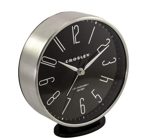 Crosley Modern Art Deco Office and Desk Alarm Clock, Gold & Black, Gold in Saudi Arabia