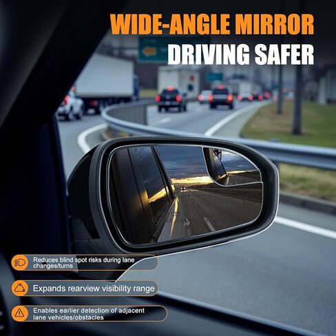 Passenger Side Heated Mirror Glass Replacement for Ford Fusion 2013-2020 - Heated Right Mirrors With Backing Plate, OE DS7Z17K707B in Kuwait