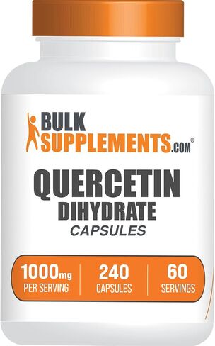 BULKSUPPLEMENTS.COM كبسولة كيرسيتين ديهيدرات - مكملات كيرسيتين، كيرسيتين 1000 مجم، كبسولات كيرسيتين - مكمل مضادات الأكسدة، 4 كبسولات لكل وجبة، 120 كبسولة in Saudi Arabia