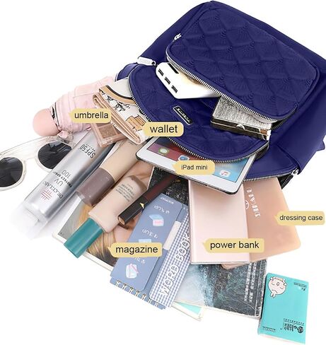 Small Nylon Backpack Purse Fashion Lightweight Waterproof Daypack for Women(blue) in Saudi Arabia