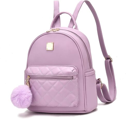 أنا Ihayner Girls Mini Leather Prose Presh Prese Small Backpack Passion Propack for Women ، Purple in Kuwait