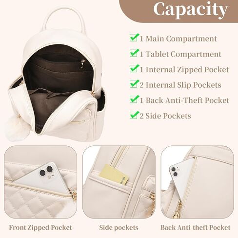 أنا Ihayner Girls Mini Leather Prose Presh Prese Small Backpack Passion Propack for Women ، Purple in Kuwait