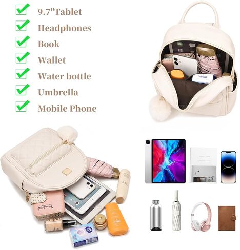 أنا Ihayner Girls Mini Leather Prose Presh Prese Small Backpack Passion Propack for Women ، Purple in Kuwait