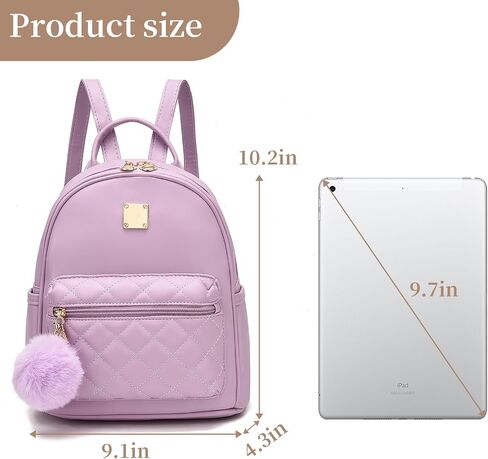 أنا Ihayner Girls Mini Leather Prose Presh Prese Small Backpack Passion Propack for Women ، Purple in Kuwait