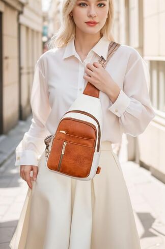 Samll Sling Bag for Women Crossbody Bags Purse Leather Backpack Fanny Packs Trendy Chest Bag for Travel Cycling in Saudi Arabia