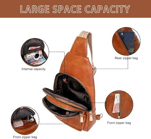 Samll Sling Bag for Women Crossbody Bags Purse Leather Backpack Fanny Packs Trendy Chest Bag for Travel Cycling in Saudi Arabia
