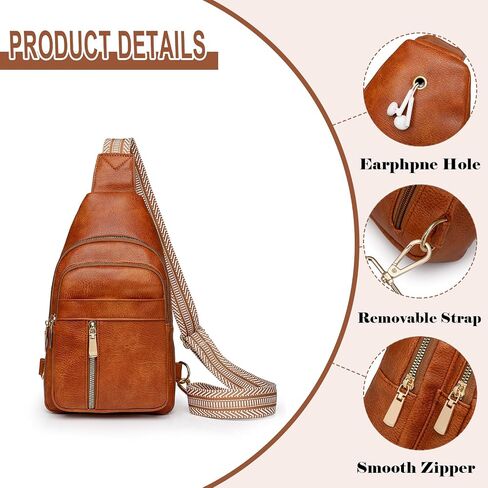 Samll Sling Bag for Women Crossbody Bags Purse Leather Backpack Fanny Packs Trendy Chest Bag for Travel Cycling in Saudi Arabia