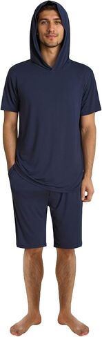 Latuza Men's Bamboo Viscose Hooded Pajama Shorts Set in Saudi Arabia