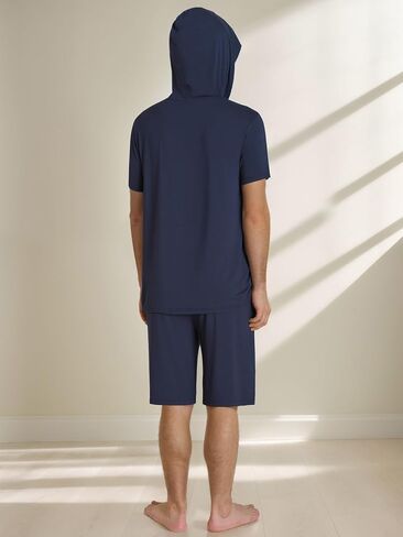 Latuza Men's Bamboo Viscose Hooded Pajama Shorts Set in Saudi Arabia