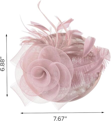 SHUERIET Women's Fascinator Hat with Feathers Flowers,Headband Hair Clip for Weddings,Mesh Church Derby Tea Party in Saudi Arabia