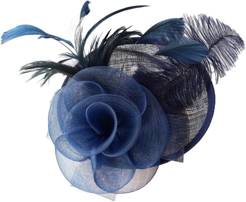 SHUERIET Women's Fascinator Hat with Feathers Flowers,Headband Hair Clip for Weddings,Mesh Church Derby Tea Party in Saudi Arabia