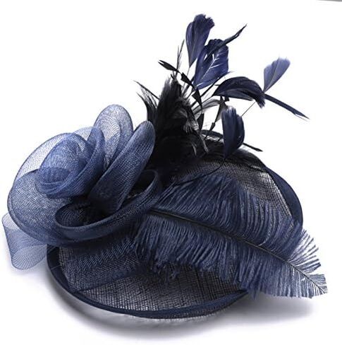SHUERIET Women's Fascinator Hat with Feathers Flowers,Headband Hair Clip for Weddings,Mesh Church Derby Tea Party in Saudi Arabia