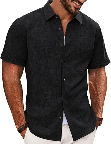 PJ PAUL JONES Mens Casual Shirts Short Sleeve Button Down Shirt Lightweight Summer Shirts in Saudi Arabia