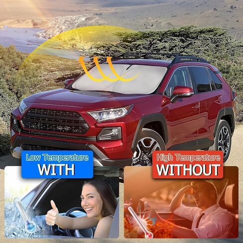 Foldable Windshield Sun Shade for Mazda CX-5 (2018-2021) Front Window Sunshade- SUV Interior Protection Block UV Rays Keep Your Car Cool & Comfortable, Easy to Use and Store in Saudi Arabia