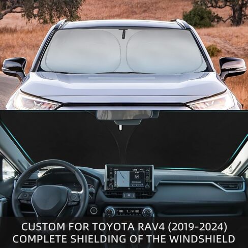 Foldable Windshield Sun Shade for Mazda CX-5 (2018-2021) Front Window Sunshade- SUV Interior Protection Block UV Rays Keep Your Car Cool & Comfortable, Easy to Use and Store in Saudi Arabia