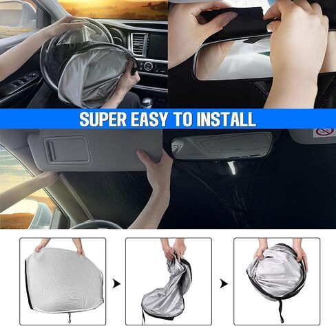 Foldable Windshield Sun Shade for Mazda CX-5 (2018-2021) Front Window Sunshade- SUV Interior Protection Block UV Rays Keep Your Car Cool & Comfortable, Easy to Use and Store in Saudi Arabia