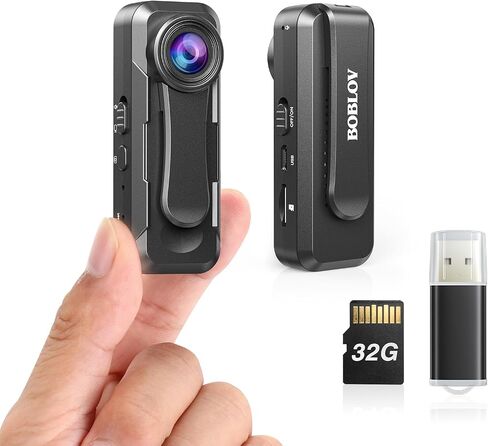 كاميرا الجسم BOBLOV W1 1080P سعة 64 جيجابايت، تدعم الكاميرا القابلة للارتداء 90 دقيقة مع تسجيل حلقة، سهلة الاستخدام ويمكن حملها للسفر والمشي وتنفيذ القانون والأنشطة الخارجية in Saudi Arabia