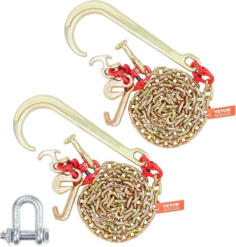 سلسلة Hook Hook Vevor J ، 2pcs 5/16 "× 6 'G80 15" Long Shank J Hook Tow Shail مع خطاف RTJ Clustr in Saudi Arabia
