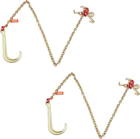 سلسلة Hook Hook Vevor J ، 2pcs 5/16 "× 6 'G80 15" Long Shank J Hook Tow Shail مع خطاف RTJ Clustr in Saudi Arabia