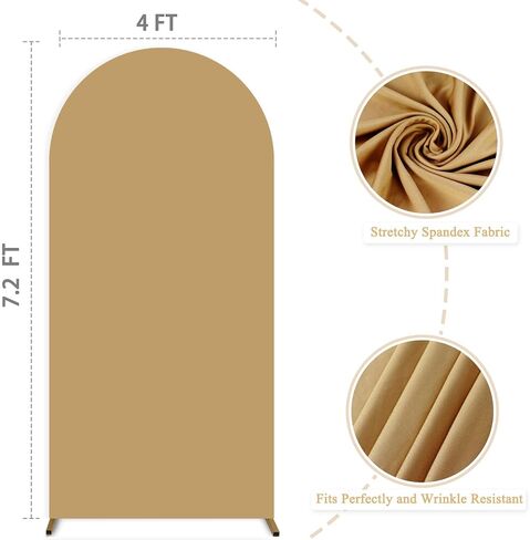 FUHSY Wedding Arch Cover Peach Arch Stand Cover 2.6x6FT Arch Covers Stretchy Backdrop Fabric Spandex Fitted Arch Backdrop Cover Chiara Backdrop Arch Cover for Baby Shower Balloon Party Decor in Kuwait