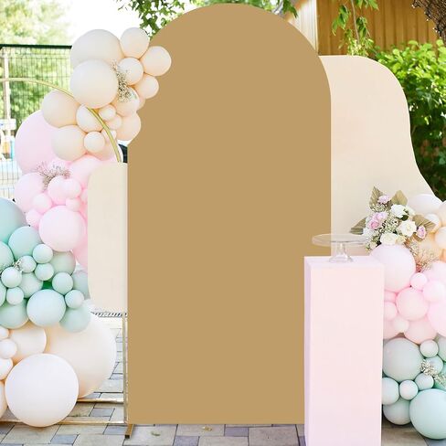 FUHSY Wedding Arch Cover Peach Arch Stand Cover 2.6x6FT Arch Covers Stretchy Backdrop Fabric Spandex Fitted Arch Backdrop Cover Chiara Backdrop Arch Cover for Baby Shower Balloon Party Decor in Kuwait