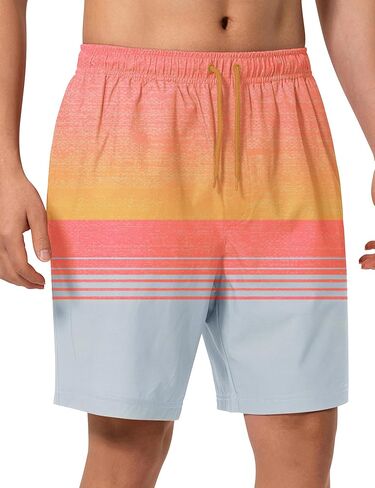 سروال سباحة رجالي سريع الجفاف 4 اتجاهات قابل للتمدد مع بطانة جيرسي فائقة النعومة، مادة ممتازة صديقة للبيئة بعامل حماية من الأشعة فوق البنفسجية 50+ in Kuwait