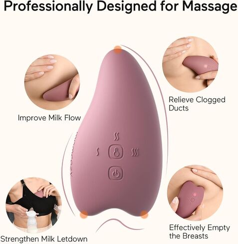 Momcozy Warming Lactation Massager Pro, 8 Vibration Modes & 4 Heating Levels, Longer-Lasting & 100s Rapid Warming Breast Massager, Quick Charging, Improves Milk Flow & Relieves Breast Engorgement in Saudi Arabia