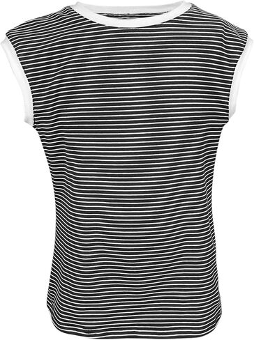 Vivitulip Girl’s Cap Sleeve Summer Tops Color Block Striped Loose Fit Kid’s Cami Shirts in Kuwait