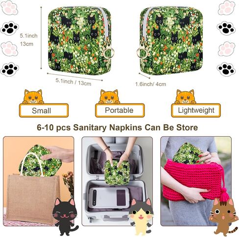 Likesing Sanitary Pad Storage Bag, Cloth First Period Kit for Teen Girls 10-12 for School, Portable Reusable Tampon Holder Purse Feminine Menstrual Period Sanitary Pad Small Makeup Pouch, 2 Packs in Saudi Arabia