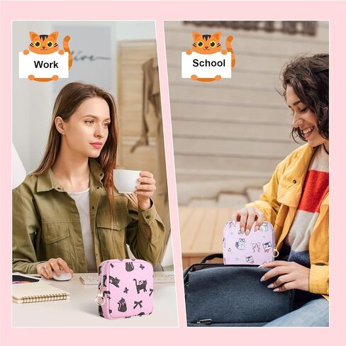 Likesing Sanitary Pad Storage Bag, Cloth First Period Kit for Teen Girls 10-12 for School, Portable Reusable Tampon Holder Purse Feminine Menstrual Period Sanitary Pad Small Makeup Pouch, 2 Packs in Saudi Arabia