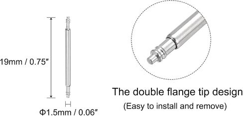 uxcell 25mm Spring Bar Watch Band Pins Replacement with Spring Bar Removal Tool Kit, 1.5mm Dia, 8 PCS in Saudi Arabia