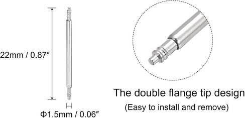 uxcell 25mm Spring Bar Watch Band Pins Replacement with Spring Bar Removal Tool Kit, 1.5mm Dia, 8 PCS in Saudi Arabia