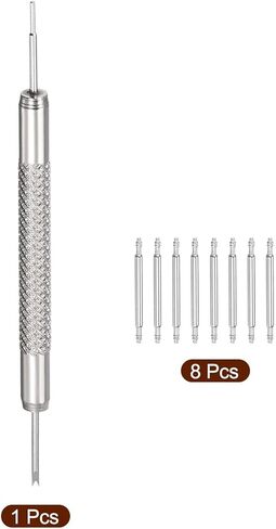UXCELL 25MM SPRING BAR WATCH PINS بديل مع مجموعة أدوات إزالة شريط الربيع ، DIA ​​1.5 مم ، 8 أجزاء in Kuwait