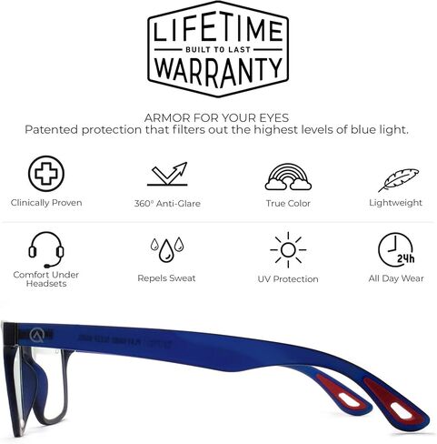 Gamer Advantage Blue Light Glasses - Lightweight, Stylish Gaming Glasses With Blue Light Blocking Lens Technology - (Inferno) in Saudi Arabia