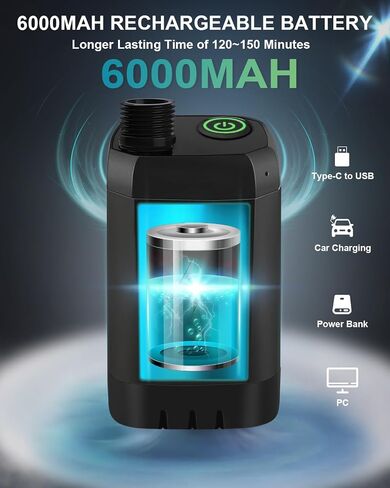 AUTOPkio Portable Camping Shower Pump - 6000mAh Rechargeable Camp Shower Pump with USB Cable & Electric Outdoor Shower Head Sprayer for Camping, Hiking, Pet Bathing, Washing in Saudi Arabia