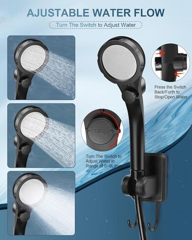 AUTOPkio Portable Camping Shower Pump - 6000mAh Rechargeable Camp Shower Pump with USB Cable & Electric Outdoor Shower Head Sprayer for Camping, Hiking, Pet Bathing, Washing in Saudi Arabia